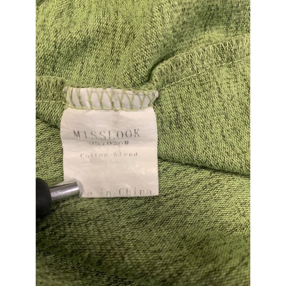 Misslook L Lightweight Floral Cotton Casual Knit Henley Sweater Green - Picture 8 of 8